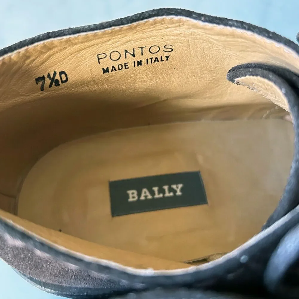 Bally Pontos Chukka Boots Men's Size 7.5 D Brown Suede Leather Gum Sole Italy